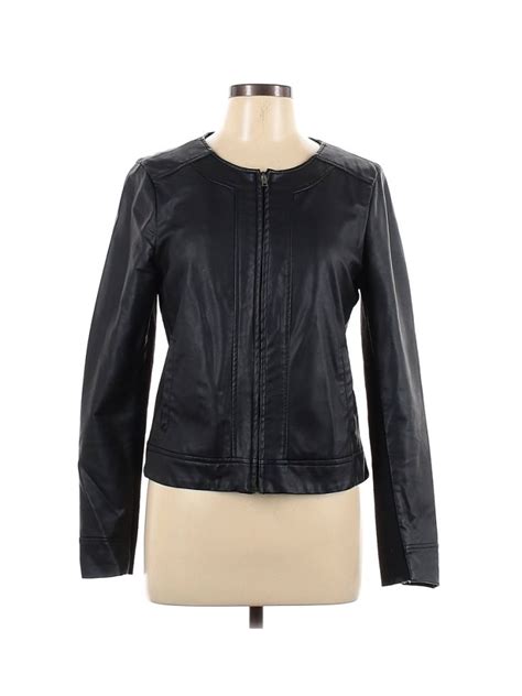 apt 9 black leather jacket/